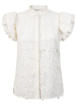 Aaiko Top GEZANA EMBROIDERY VIS 671 Wit Sale
