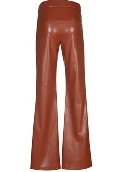 Caroline Biss Leren Broek Cognac Roze New