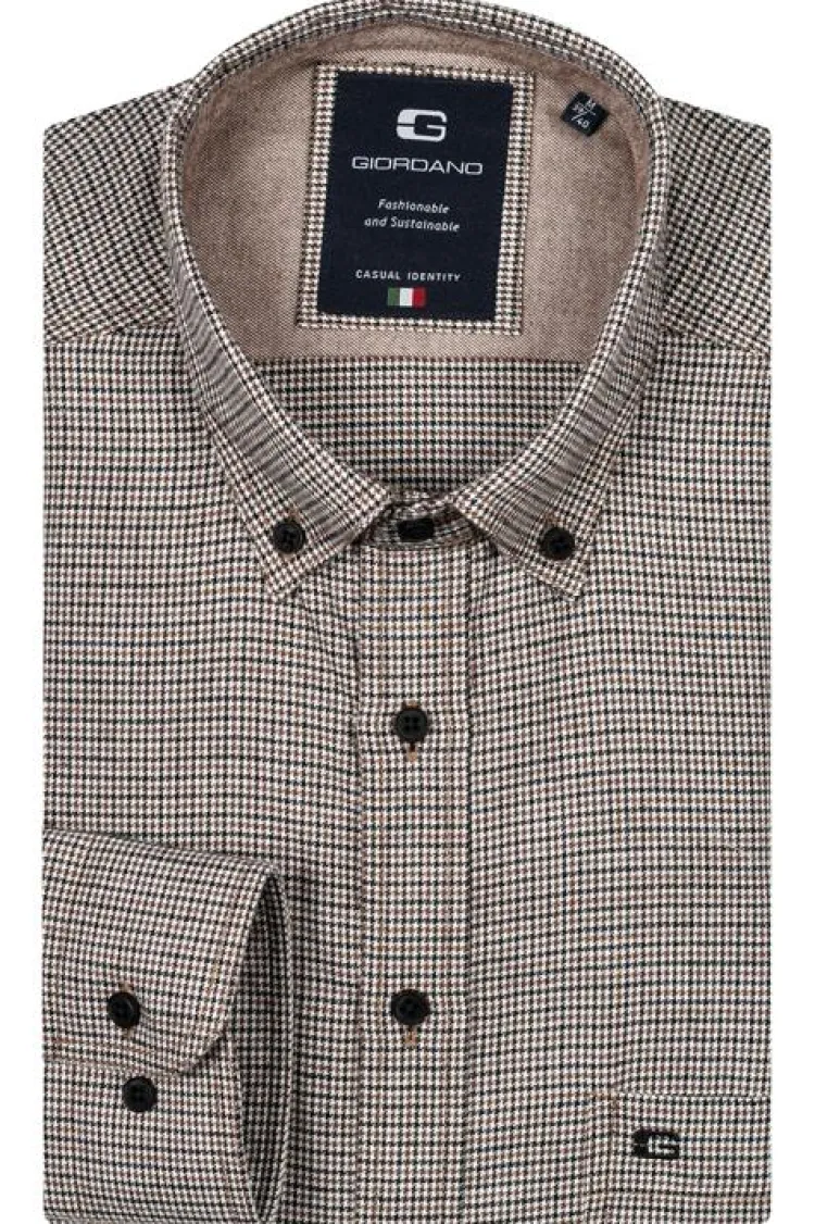 Giordano Overhemd 427301 Bruin Outlet