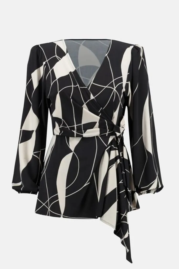 Joseph Ribkoff Blouse Zwart Dessin 233033 Clearance
