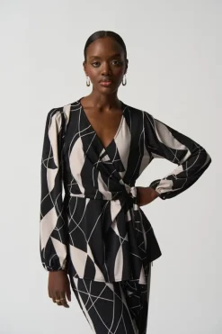 Joseph Ribkoff Blouse Zwart Dessin 233033 Clearance