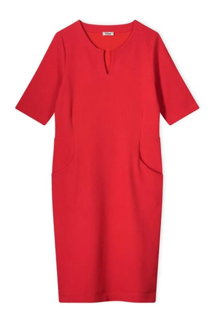 KYRA Jurk Solid Jantina-s25 Rood