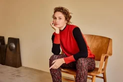 KYRA Trui Colorblock Fabien-w24 Rood Outlet