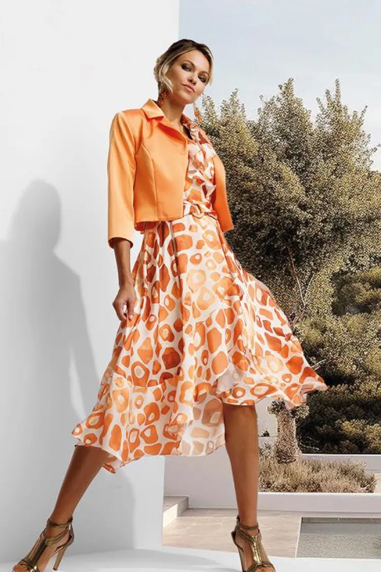 Linea Raffaeli Jurk Oranje 231 815 01 Clearance