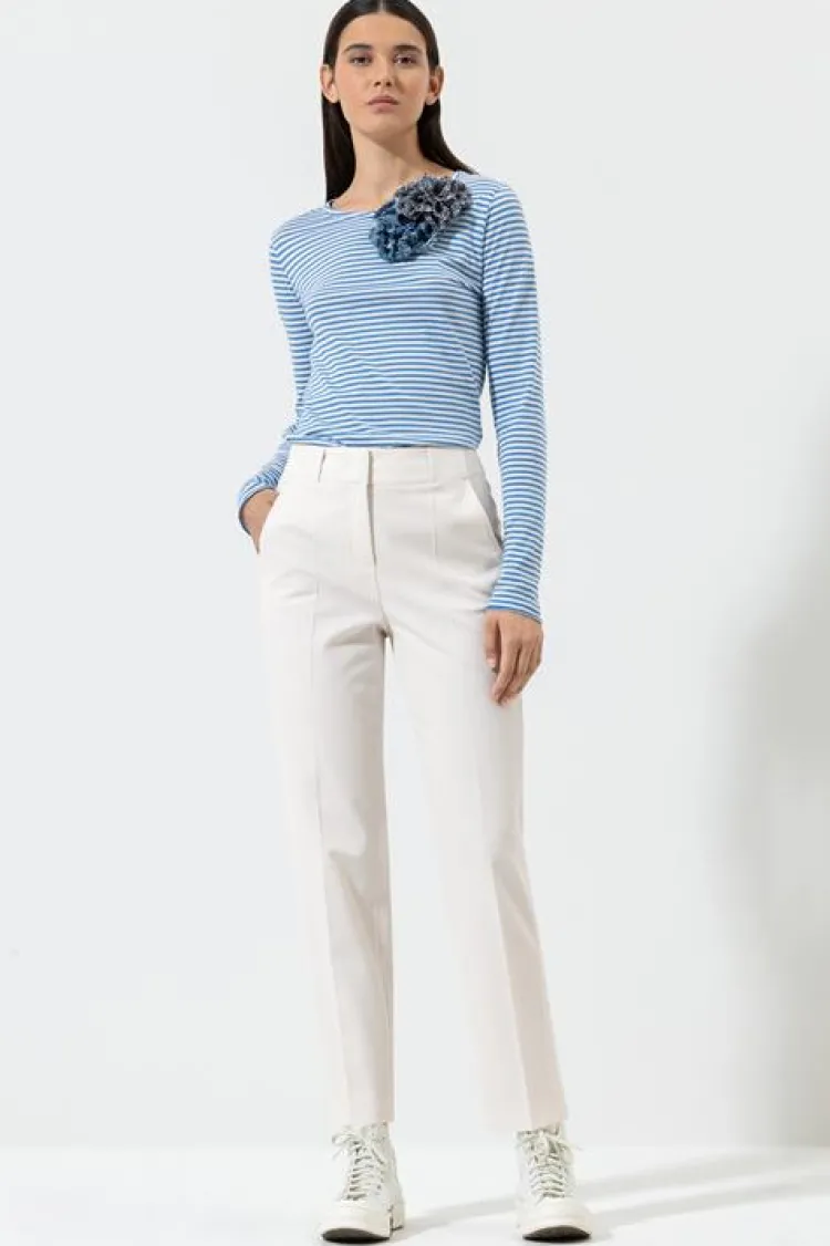 Luisa Cerano Pantalon Off-white 678486/3453-0 Outlet