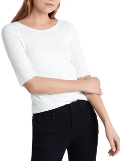 Marc Cain Essentials T-Shirt +E 48.09 J50 Wit Outlet