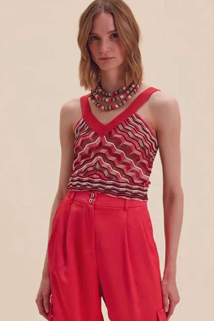 Nenette Top Missoni Rood 37BB-MIUR Clearance