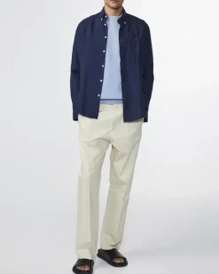 NN07 Overhemd Linnen Donker Arne 5706 Blauw Best
