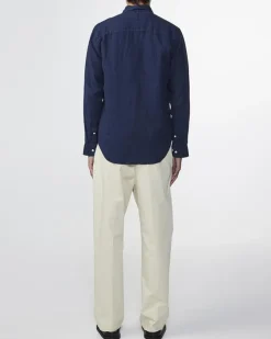 NN07 Overhemd Linnen Donker Arne 5706 Blauw Best