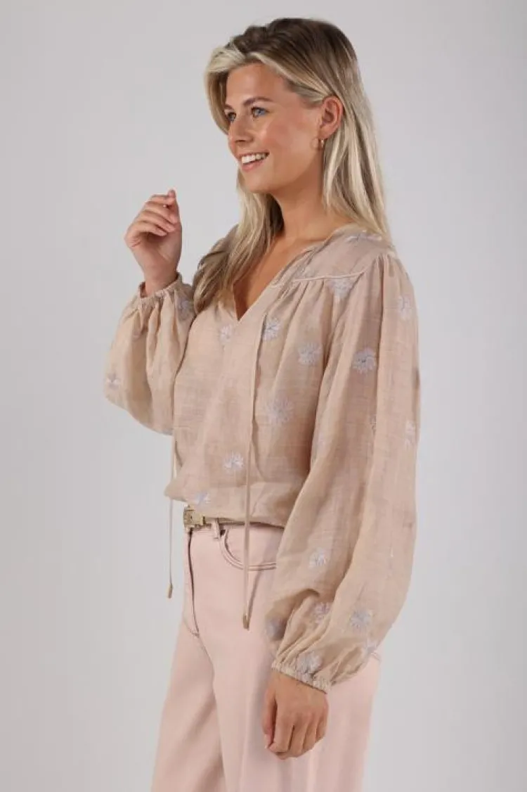 NUKUS Blouse NKS02036 Zand