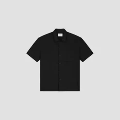 Olaf Cotton Line SS Shirt Zwart M160311 Clearance
