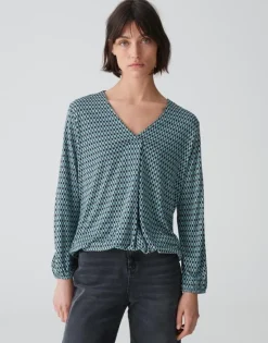 OPUS T-Shirt Sannah tradition Blauw Best