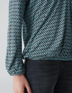 OPUS T-Shirt Sannah tradition Blauw Best