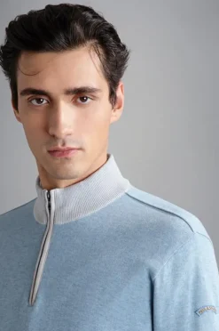 Paul And Shark Paul & Shark Cashmere Half Zip blauw 24411611