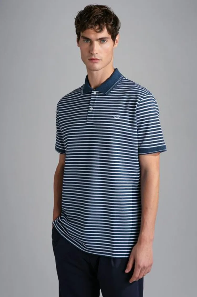 Paul And Shark Paul & Shark Knitted Piqué Polo Blauw 24411236 Discount
