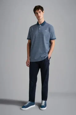 Paul And Shark Paul & Shark Knitted Piqué Polo Blauw 24411236 Discount