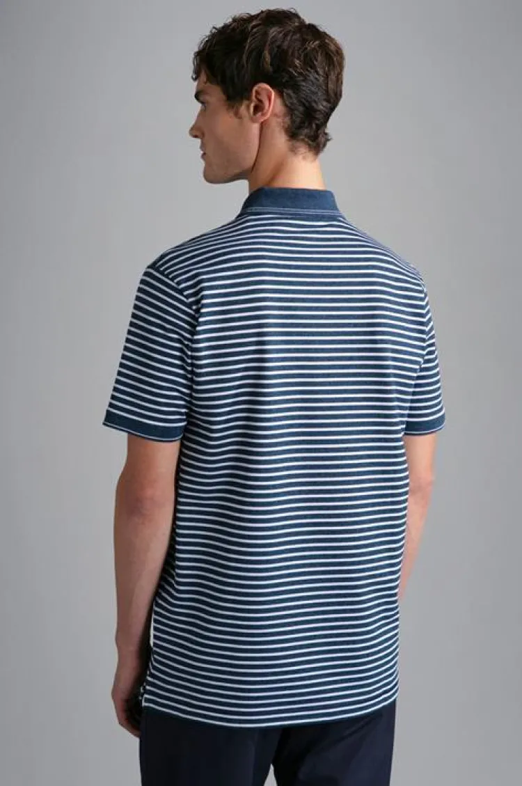 Paul And Shark Paul & Shark Knitted Piqué Polo Blauw 24411236 Discount