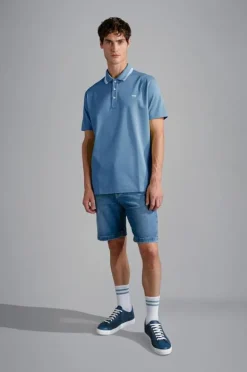 Paul And Shark Paul & Shark Knitted Piqué Polo Blauw 24411262 Outlet