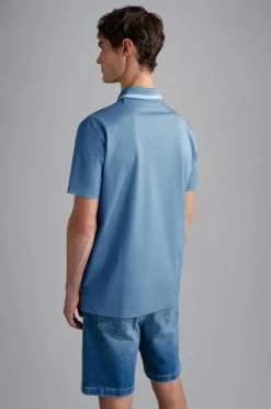 Paul And Shark Paul & Shark Knitted Piqué Polo Blauw 24411262 Outlet
