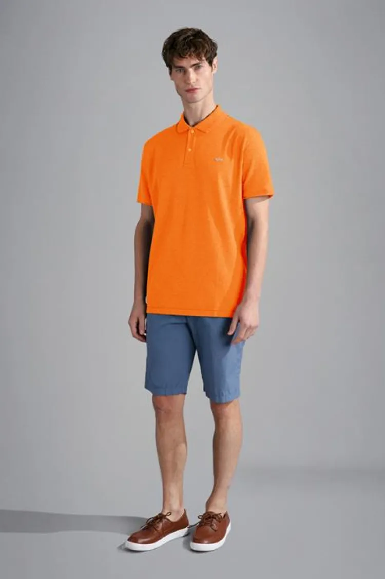 Paul And Shark Paul & Shark Knitted Piqué Polo Oranje 24411229 Discount