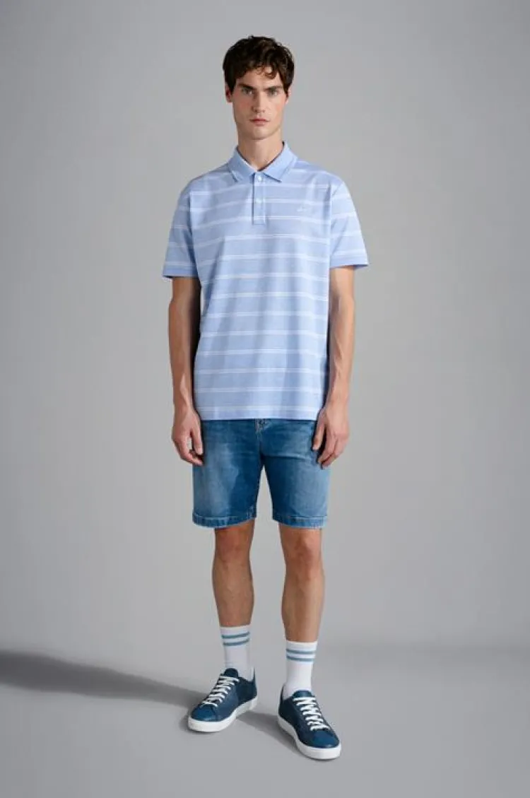 Paul And Shark Paul & Shark Piqué Polo Shirt Lichtblauw 24411263 Best