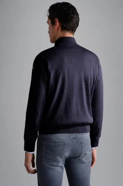 Paul And Shark Paul & Shark Wol Half Zip Donkerblauw 24411616 Discount