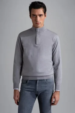 Paul And Shark Paul & Shark Wol Half Zip Grijs 24411616 Discount