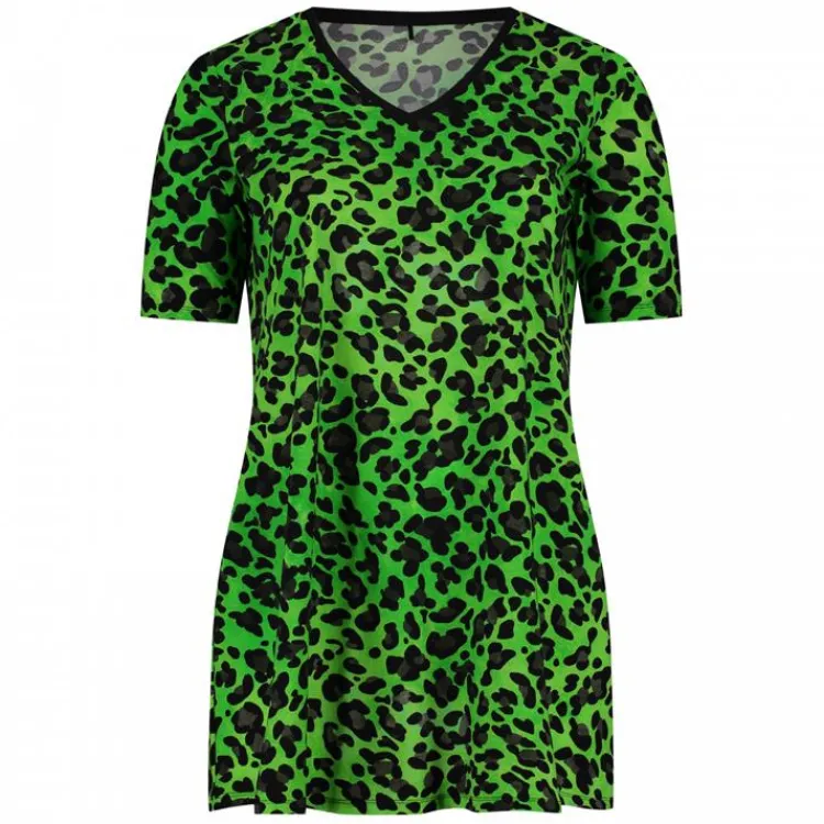 Plus Basics Plus Basic T-shirt Lime Leopard 18 211 042 Clearance