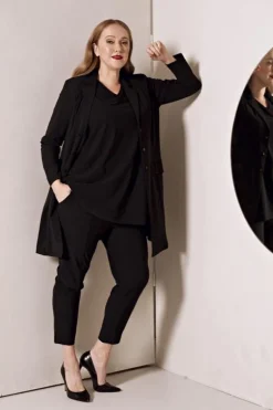 Plus Basics Jacket Long 10 192 099 Zwart New