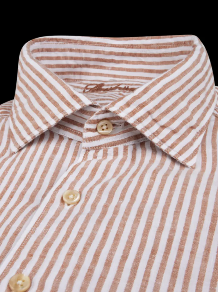 Stenströms Linnen Overhemd 7747218787 Oranje Sale