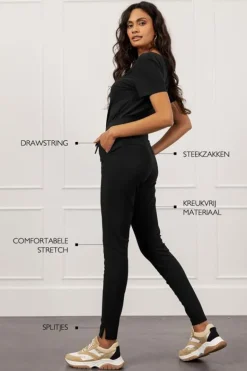 Studio Anneloes Downstairs bonded trousers Zwart Online