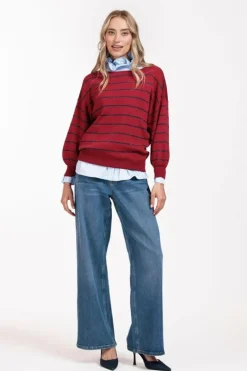 Studio Anneloes Farah stripe lurex pullover