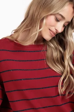 Studio Anneloes Farah stripe lurex pullover