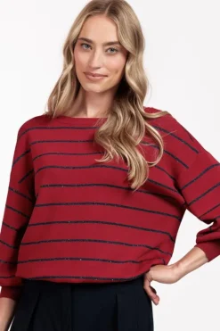 Studio Anneloes Farah stripe lurex pullover