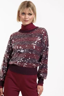 Studio Anneloes Lilly sequins pullover Paars Clearance