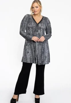 Yoek Blouse Grijs Dessin BL254659 Best