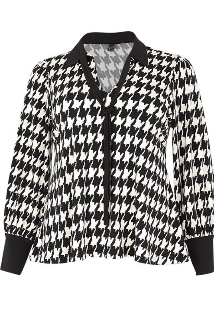 Yoek Collar Top Zwart 1904730 Discount